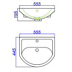 Тумба с раковиной напольная Aqwella Barcelona 55см Белый Фото 3