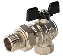 Кран шаровый с американкой 3/4" б. г/ш угловой Stout