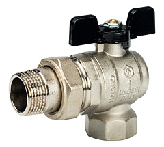 Кран шаровый с американкой 1" б. г/ш угловой Stout