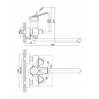 Смеситель для ванны Konner STICK STK1600 Фото 1