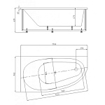 Ванна акриловая AZARIO KAPRIS 170х90 левая (чаша, экран, каркас) Фото 5