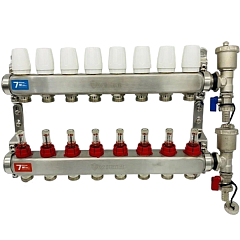 Группа коллекторов с расход. Vieir 8-вых нерж. БЕЗ кранов VR113-08А