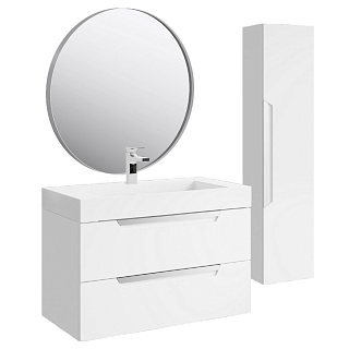 Комплект мебели для ванной Aqwella Cube 90 Белый Фото 1