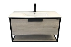 Тумба Comforty Бонн 90 дуб дымчатый с раковиной Quadro 90