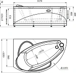 Акриловая ванна Радомир Варна 165х105 прогресс правая (в компл. экран, каркас, слив-перелив) Фото 5