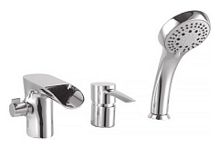 Смеситель на борт ванны Lemark LM3245C "Атлантис" каскадный излив (3 отв.)