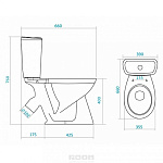 Унитаз-компакт Santek Лига двойной смыв, сиденье дюропласт Фото 2