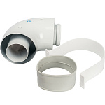 Отвод коаксиальный 90 DN60/100 п/м Stout (уплот. и хомут в ком.)  Фото 1