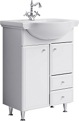 Тумба с раковиной напольная Aqwella "Барселона-Люкс" 65 с двумя ящиками