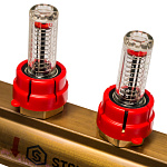 STOUT Коллектор регулируемый латунный с расходомерами 10 выходов Фото 3