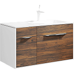 Тумба с раковиной подвесная Aqwella Malaga 90R Крафт темный, белый Фото 1