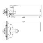 Смеситель для ванны Ledeme 2204А сатин Фото 2