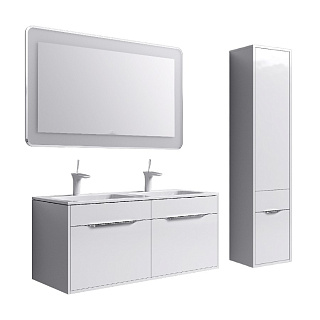 Комплект мебели для ванной Aqwella Malaga 120 Белый Фото 1
