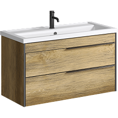 Тумба с раковиной подвесная Aqwella Fargo 100см Дуб балтийский