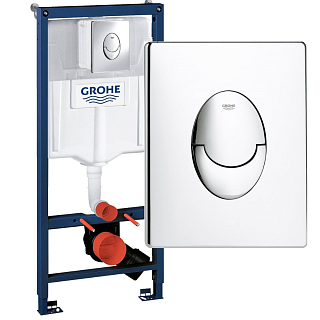 Инсталляция Grohe Rapid SL (кнопка овальная глянцевая Skate Air) Фото 1