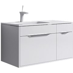 Тумба с раковиной подвесная Aqwella Malaga 90L Белый