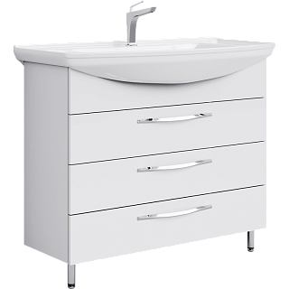 Тумба с раковиной напольная Aqwella Allegro 105см Белый Фото 1