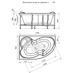 Акриловая ванна Радомир Ирма2 149x96 правая (в компл. экран, каркас, слив-перелив) Фото 4