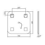 Зеркало AZARIO Стив 700х680 сенсор+подогрев Фото 4
