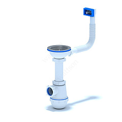 Сифон Ани-Грот 3 1/2"х40 с переливом мойки А0145S