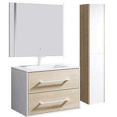 Комплект мебели для ванной Aqwella Miami 75 Дуб сонома, белый