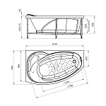 Ванна акриловая Радомир София 169*99 левая (в компл. экран, каркас, слив-перелив) Фото 3