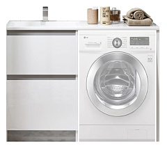 Тумба с раковиной Alavann Soft Silver 120 белая