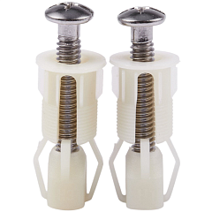 Крепежный универсальный дюбель для крышки сиденья унитаза пласт (комплект 2 шт/ пластмассовые)