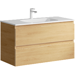 Тумба с раковиной подвесная Aqwella Accent 100см Дуб золотой