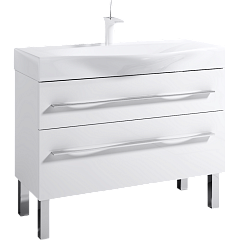 Тумба с раковиной напольная Aqwella Milan 100см Белый