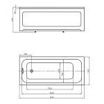Ванна акриловая AZARIO BELLA 160х70 (чаша, экран, каркас) Фото 5