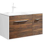 Тумба с раковиной подвесная Aqwella Malaga 90L Крафт темный, белый Фото 1