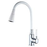 Смеситель для кухни Ledeme 4199-3L (белый/хром) Фото 1