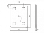Зеркало AZARIO Стив 600х800 сенсор+подогрев Фото 6