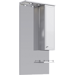 Зеркало с шкафчиком и подсветкой Aqwella Barcelona 55см Белый