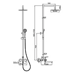 Душевая стойка со смесителем Ledeme 2480B черный Фото 12