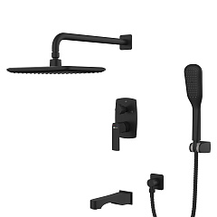 Смеситель Lemark Ursus LM7222BL для ванны и душа встраиваемый, черный