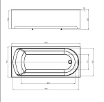 Ванна акриловая AZARIO ADELINA  160х75 (чаша, экран, каркас) Фото 4