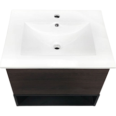 Тумба-умывальник Comforty Франкфурт-60 дуб шоколадно-коричневый с раковиной Comforty 60E