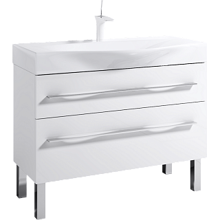 Тумба с раковиной напольная Aqwella Milan 100см Белый Фото 1