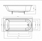 Ванна акриловая AZARIO ADELINA 170х75 (чаша, экран, каркас) Фото 4