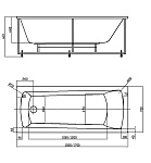 Ванна акриловая AZARIO ENRICA 150х70 (чаша, экран, каркас) Фото 4