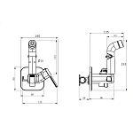Смеситель c гигиеническим душем встраиваемый RUSH Capri (CA1435-99Black) Фото 2