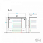 Тумба с раковиной Alavann Eva 105 белая Фото 5