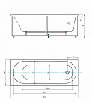Ванна акриловая AZARIO FELISA 180х80 (чаша, экран, каркас) Фото 4