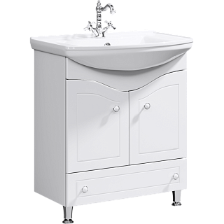 Тумба с раковиной напольная Aqwella Franchesca 75см Белый Фото 1