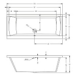 Акриловая ванна Riho JULIA 170х75 (чаша,ножки) Фото 7