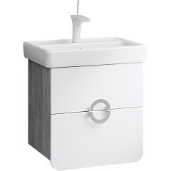 Тумба с раковиной подвесная Aqwella Alicante 55см Дуб седой, белый