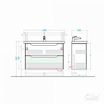 Тумба с раковиной Alavann Berta 105 белая Фото 5