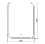 Зеркало AZARIO Стив 600х800 сенсор+подогрев Фото 5